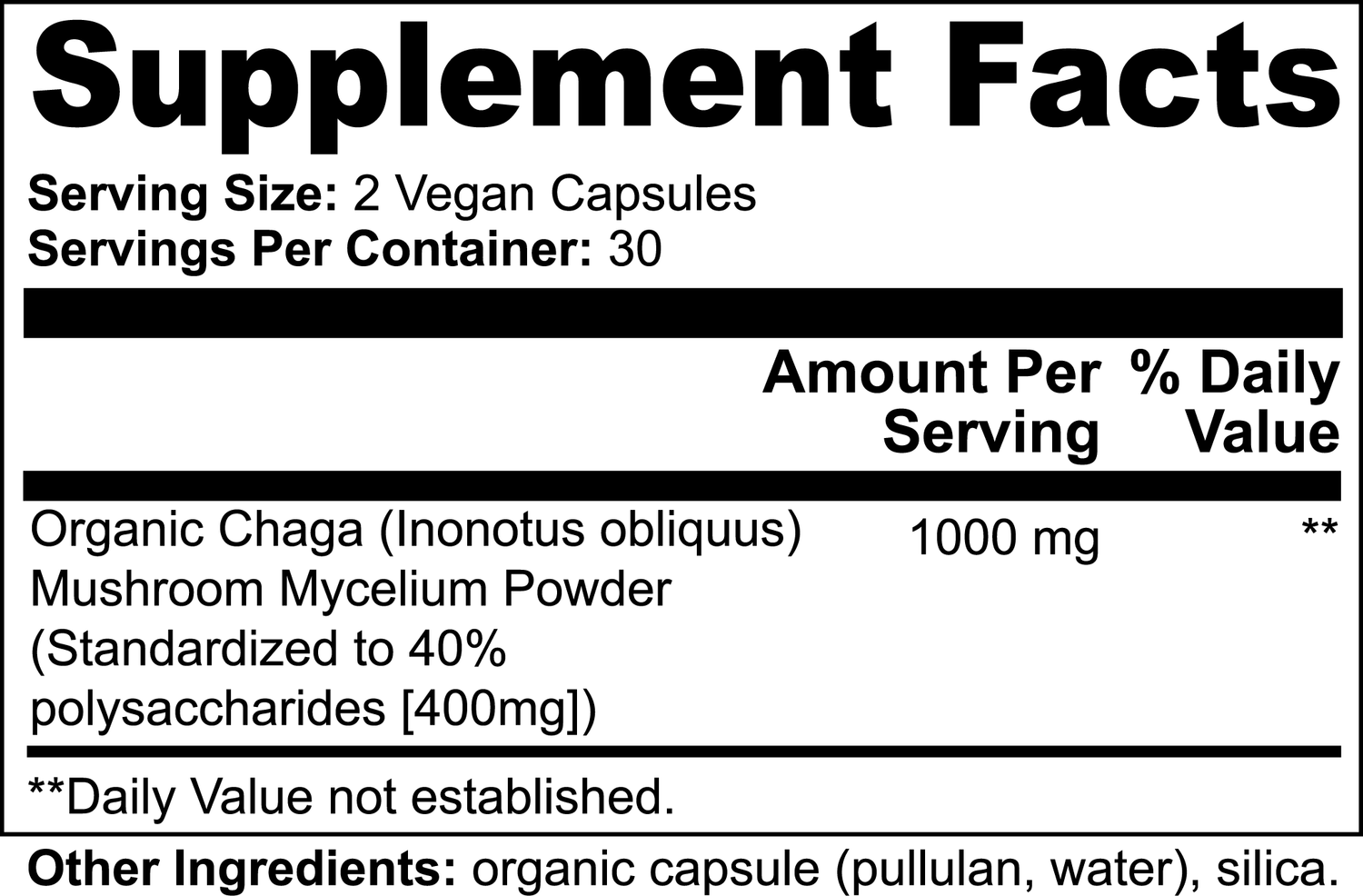 CHAGA Mushroom Formula - Capsules